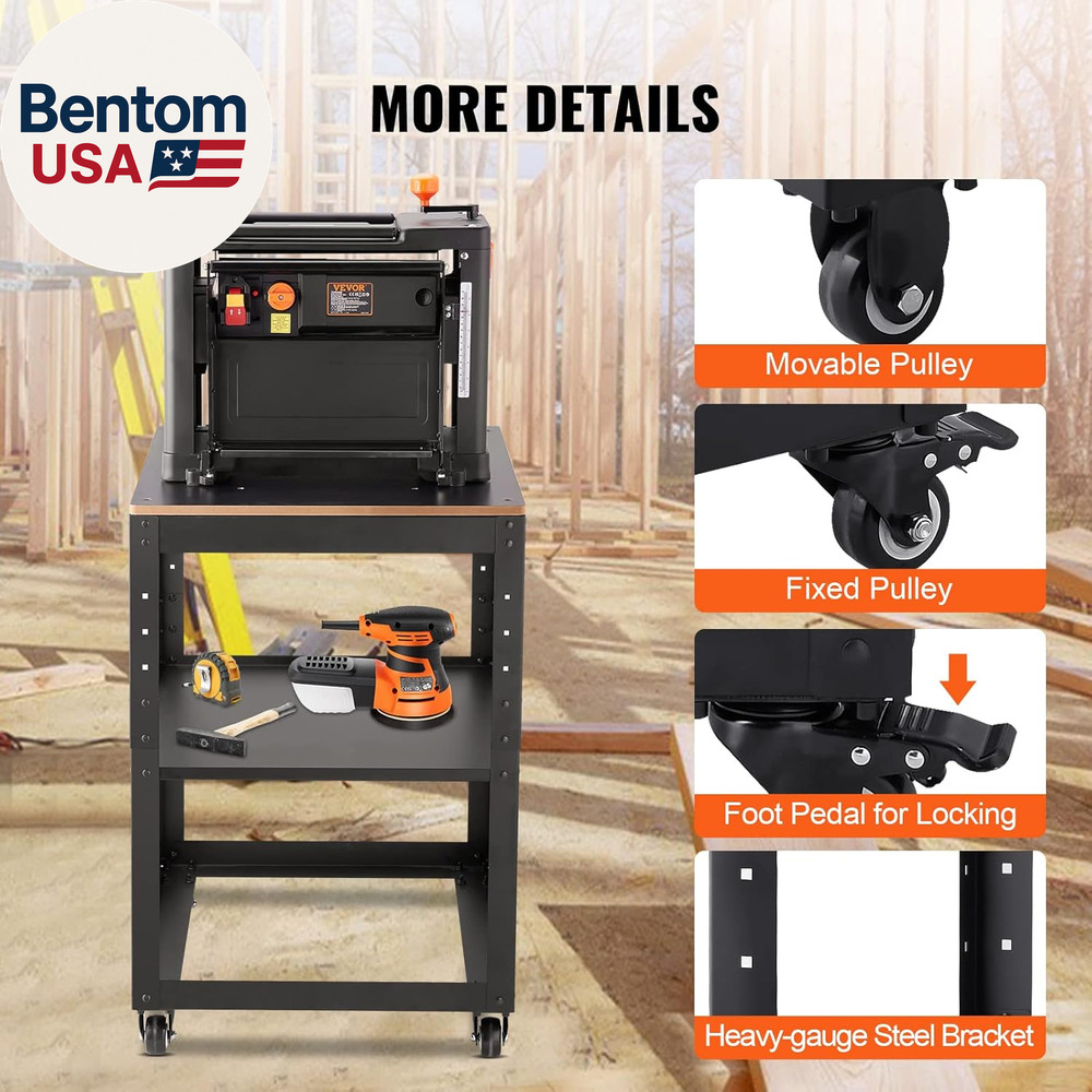 Thickness Planer Stand, 100 Lbs Heavy Loads, Three-Gear Height Adjustable Thickn