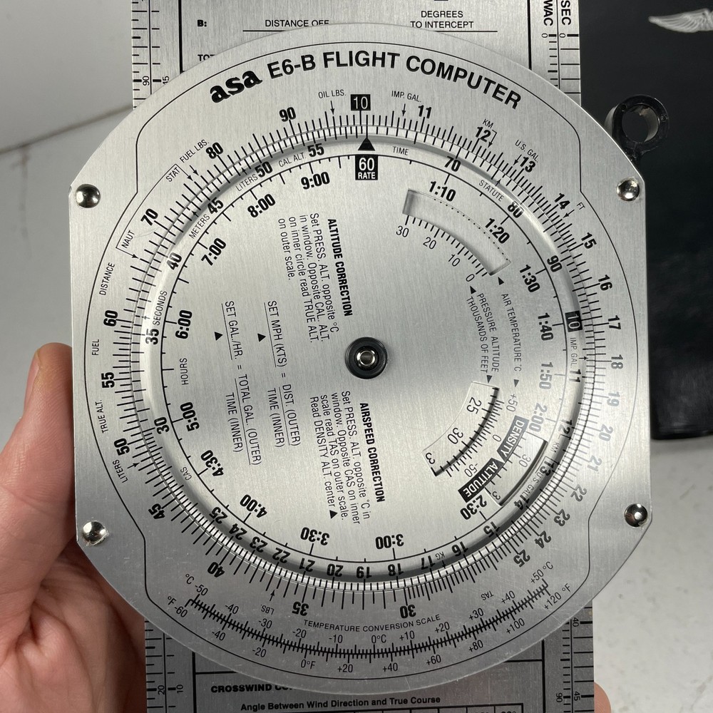ASA E6-B Metal Flight Computer ASA-E6B 1992 w/ Case BENT