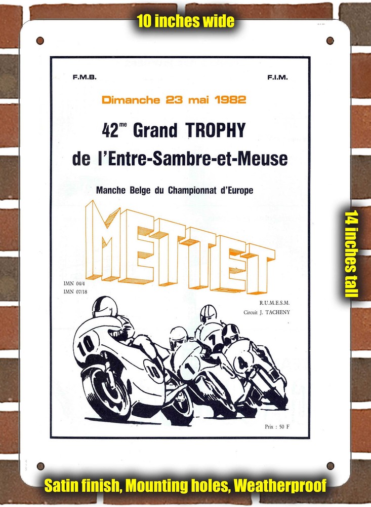 Metal Sign - 1982 Mettet Racing Program - 10x14 inches