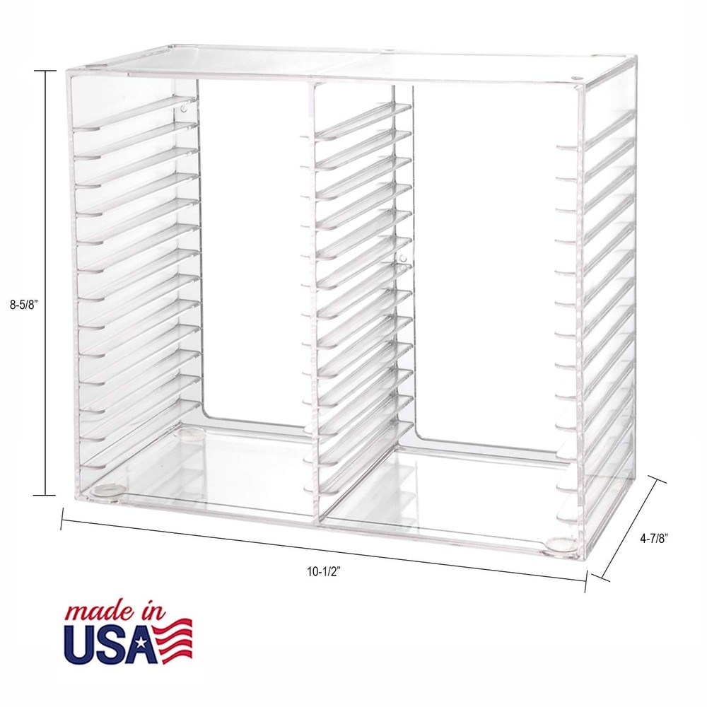 Stackable Clear Plastic CD Organizer, Rectangular Jewel Cases for Theatre Room