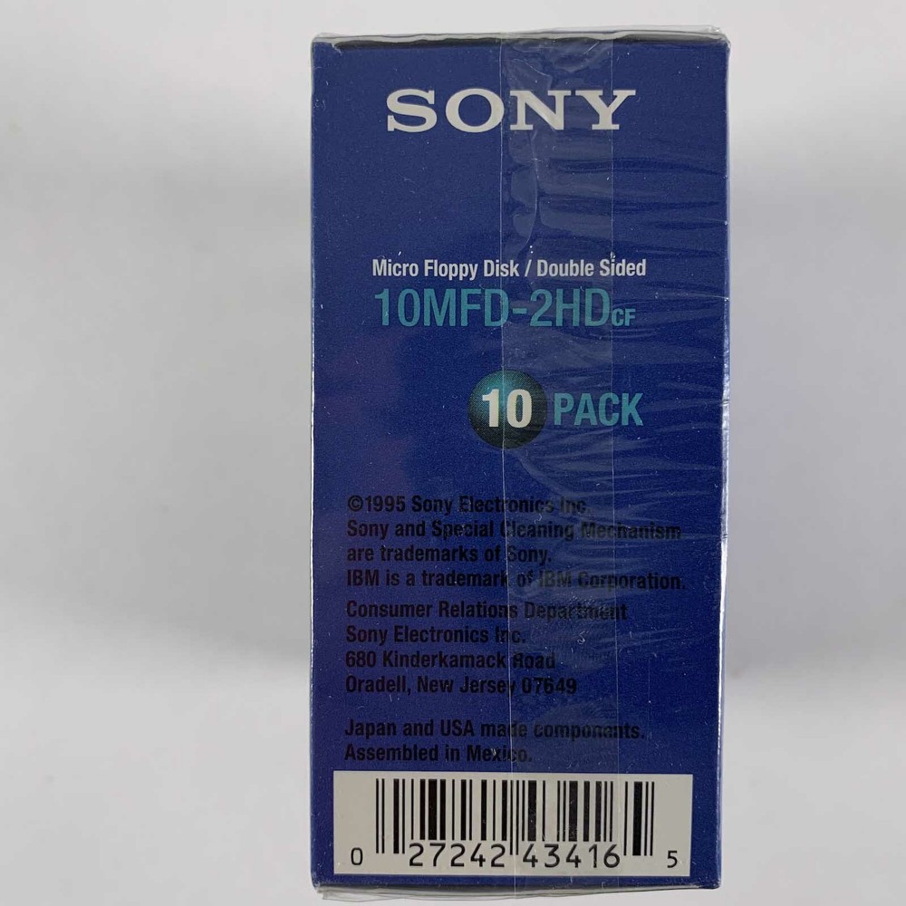 Sony 3.5 Inch Micro Floppy Disk Double Sided High Density 1.44MB B-B
