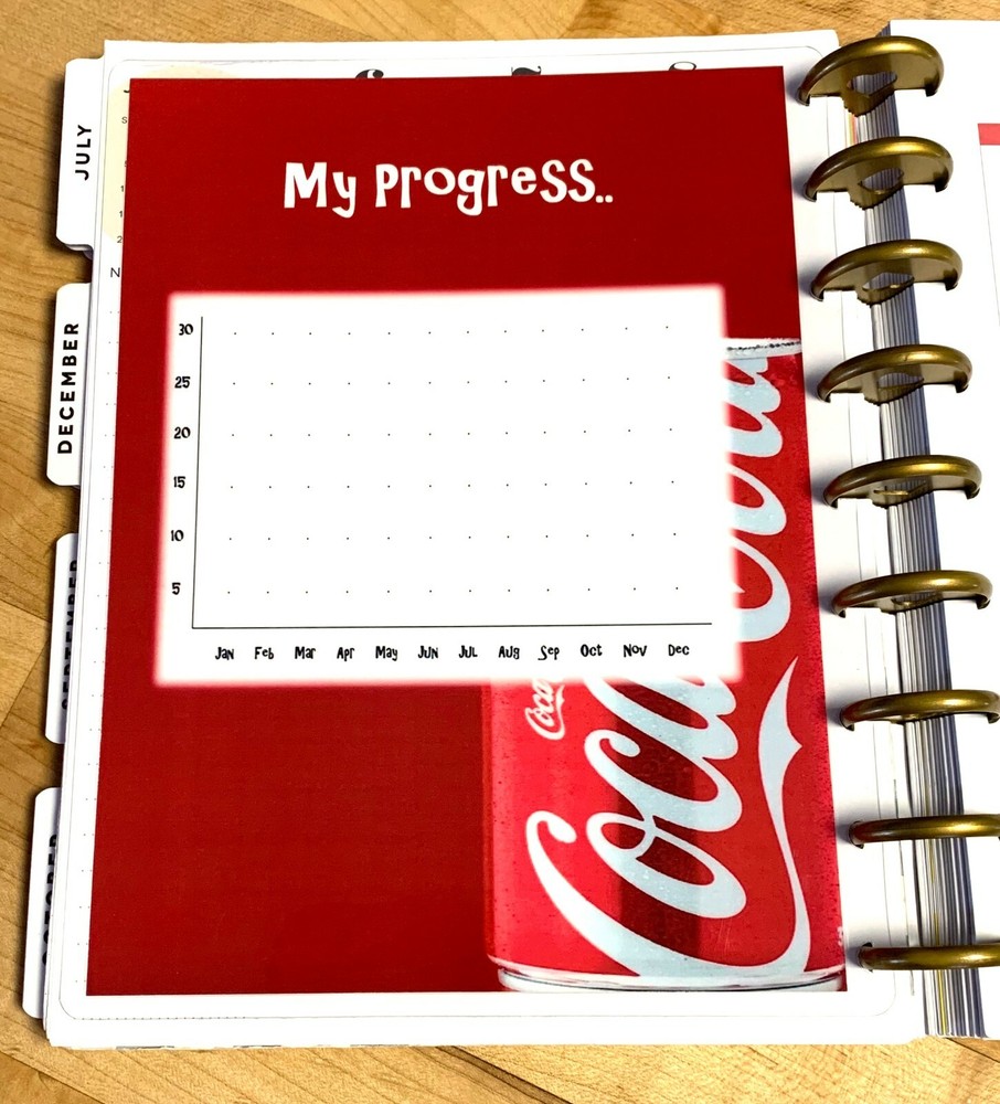 Drop the Coke (Soda Drink) Dashboard Insert 4 use with Happy Planner