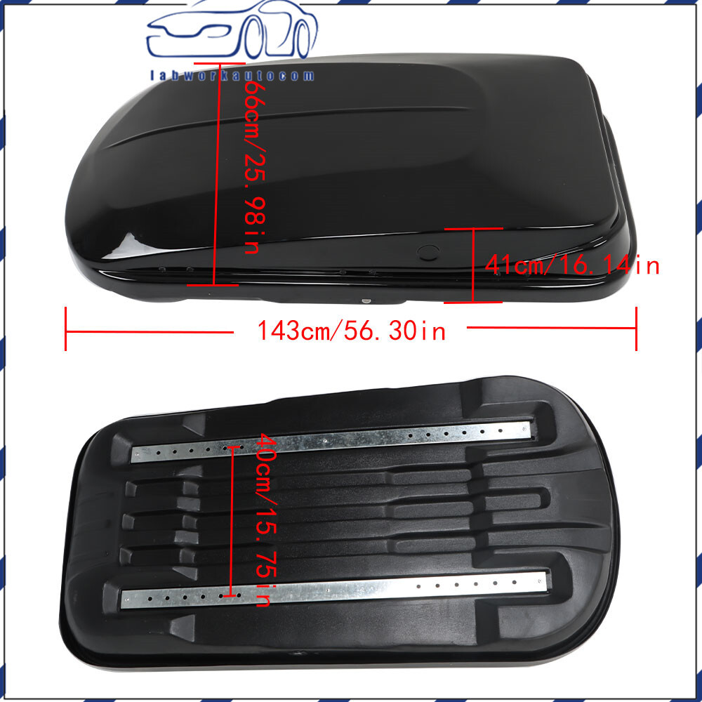 Car Roof top Cargo Box Carrier Roof Mount Luggage Storage With 2 Locks 14 ft³