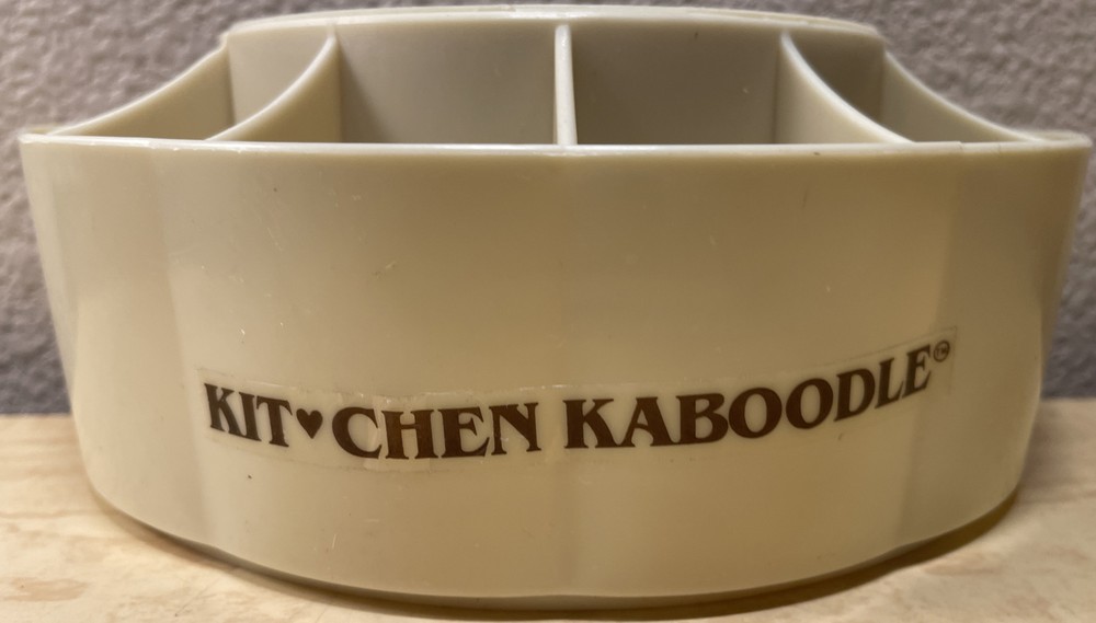 Vintage Kitchen Kaboodle Organizer Wall Mountable Half Circle Plastic Pockets