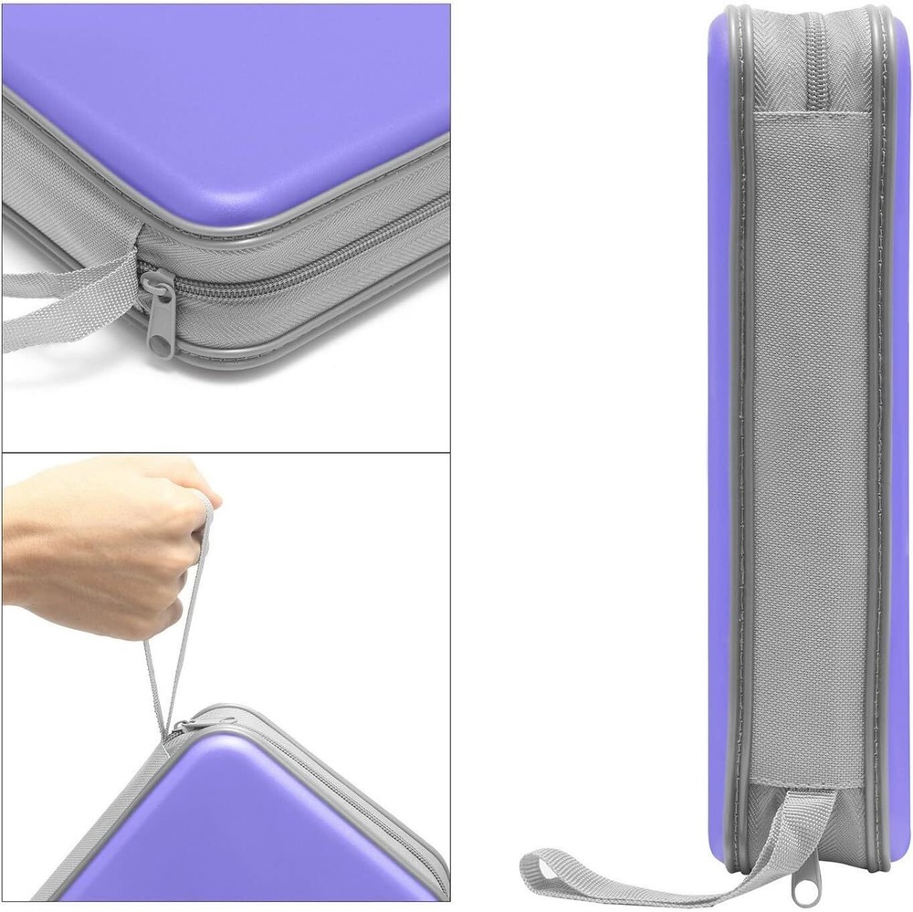 CD Case Holder, 80 Capacity CD/DVD Holders Wallet Hard Plastic Lavender