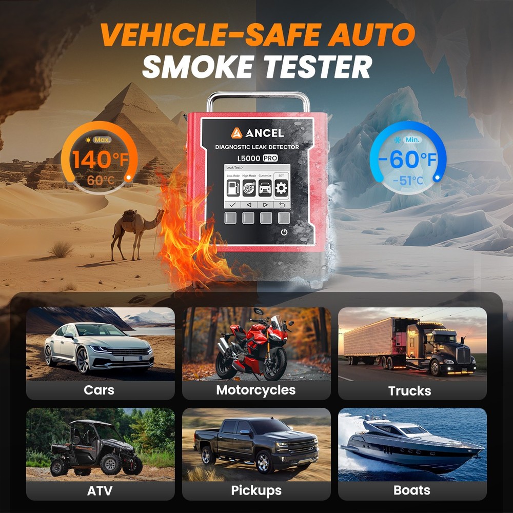 L5000 PRO EVAP Smoke Machine High Precision Leak Detection Built-in Air Pump