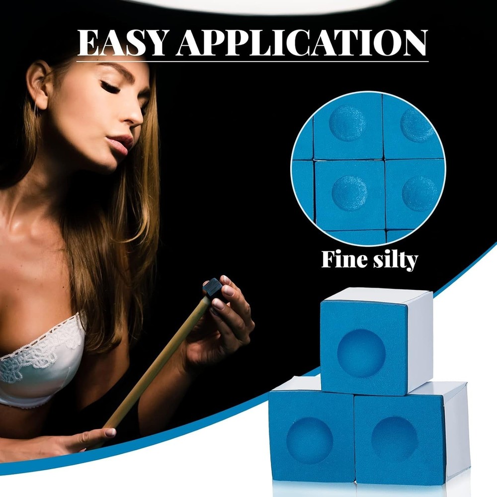 72 Blue Pool Chalk Cubes for Enhanced Game Precision and Performance