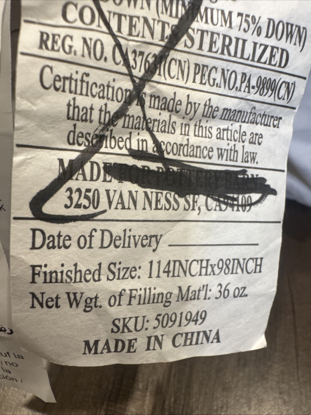 Pottery Barn Classic Down Duvet Insert - King/ Cal King