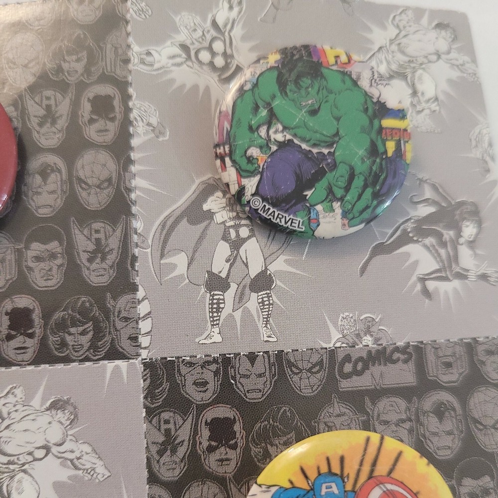 Marvel Mini Button Pin "Set Of 6" Comics VINTAGE