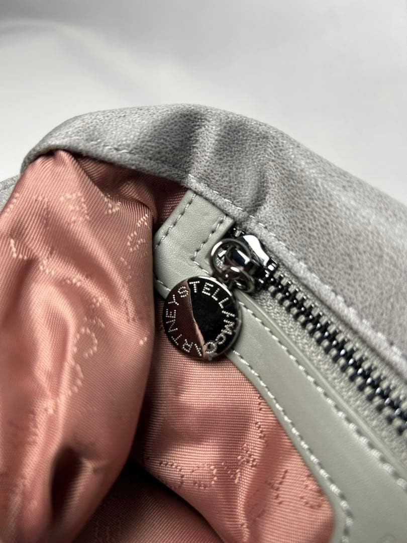 Stella Mccartney Falabella large Fold over Tote Gray Leather Shoulder bag 122611