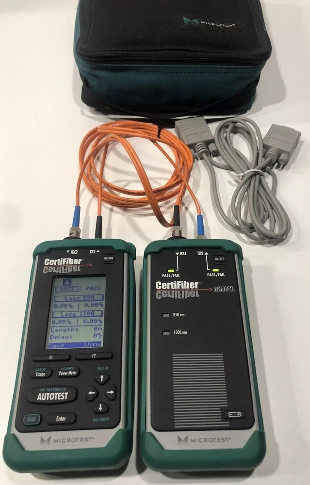 Microtest CertiFiber Optic Advanced certification for multimode Fiber Network