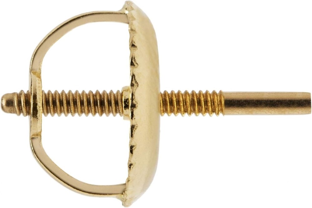 Earring Backs / Ear nuts 1 Pair Solid 14K Yellow Gold Replacement Screw On
