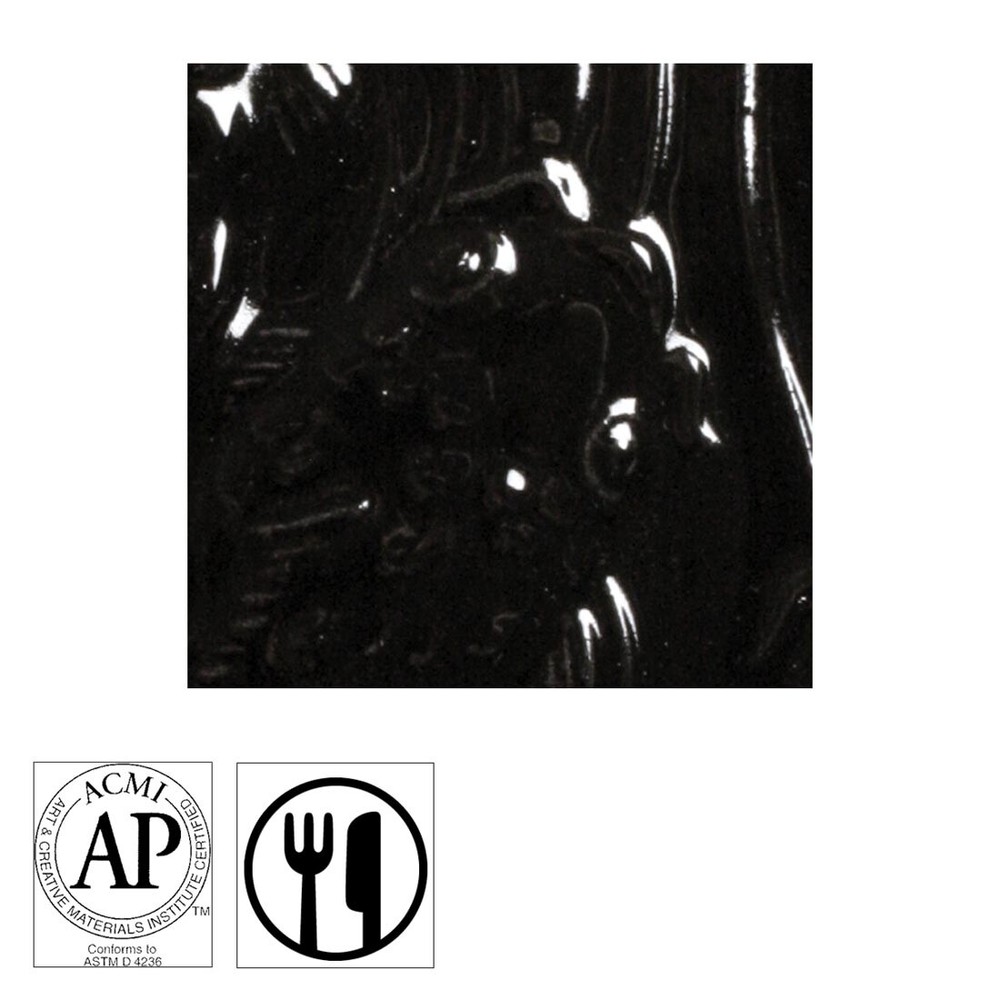 AMACO Gloss Glaze True Black Pint