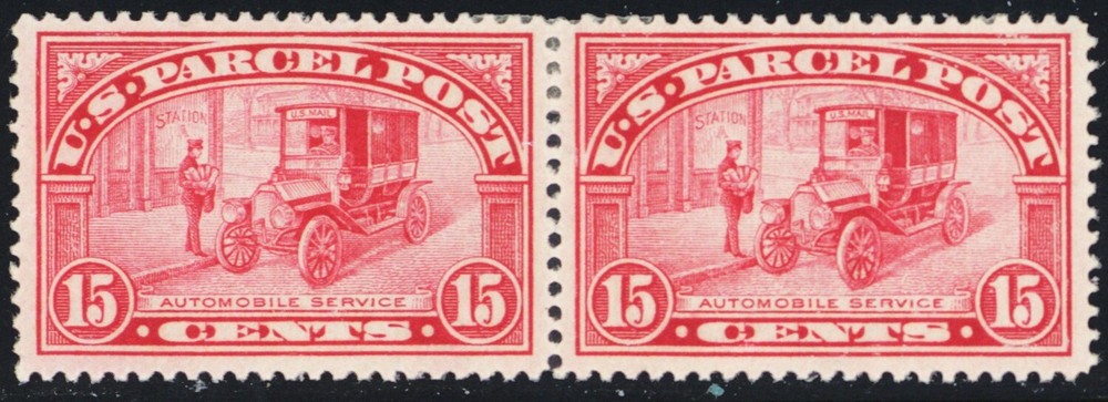 Q7, Mint VF HR 15¢ Pair - Parcel Post - SCV $120 - Stuart Katz