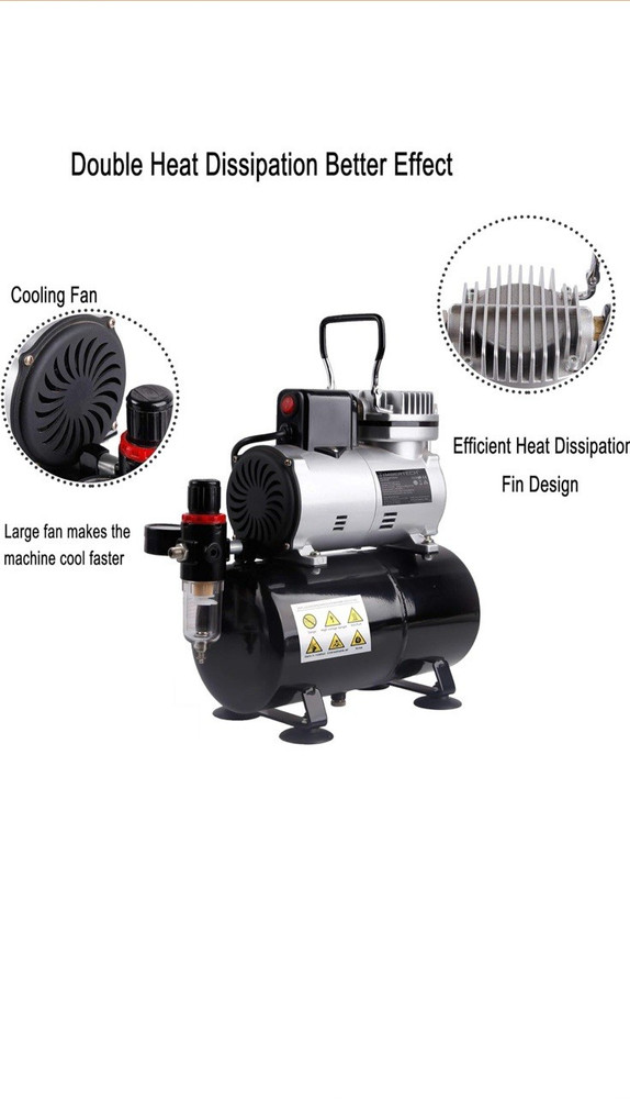 Timbertech Airbrush Single- Piston All Free Mini Compressor