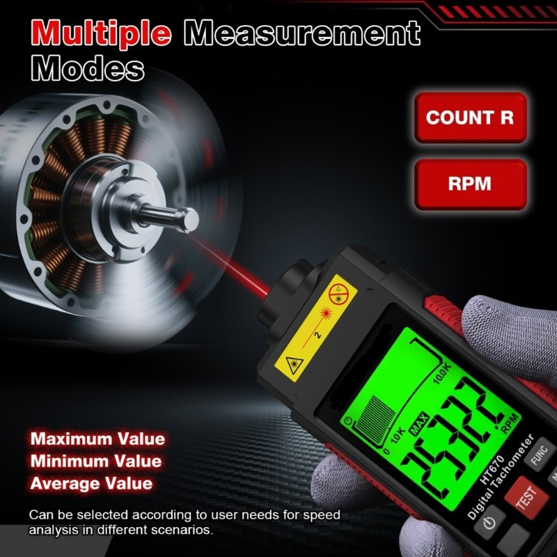 Digital Tachometer High Precisions LCD Display For Industrial Equipment Double