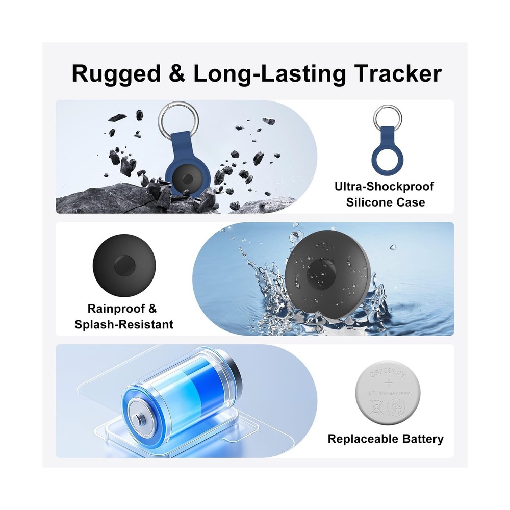 Air Tracker 4-Pack and 2pcs Extra Replaceable 2032 Batteries, Bluet... Fast Ship