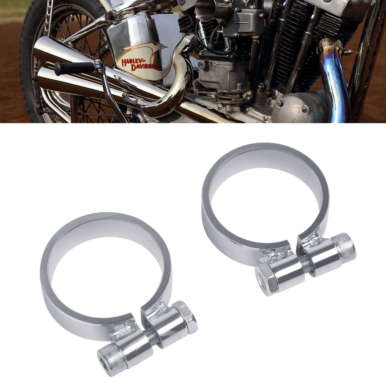 Aircraft Style Exhaust Clamps For Harley Ironhead Sportster XL 1957-1984 Update