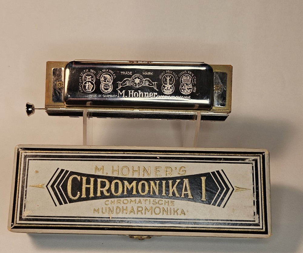 HOHNER Chromonica 10 Hole HARMONICA Germany Case Vintage