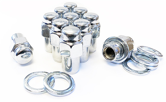 (20) Lug Nuts 7/16-20 Chrome Mag Wheel Nuts .75" Shank Camaro Chevelle Corvette