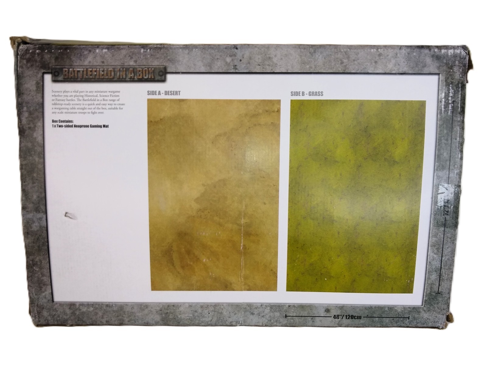 BATTLEFIELD IN A BOX BB951 Desert/Grass Two-Sided 48"x72" Neoprene Gaming Mat