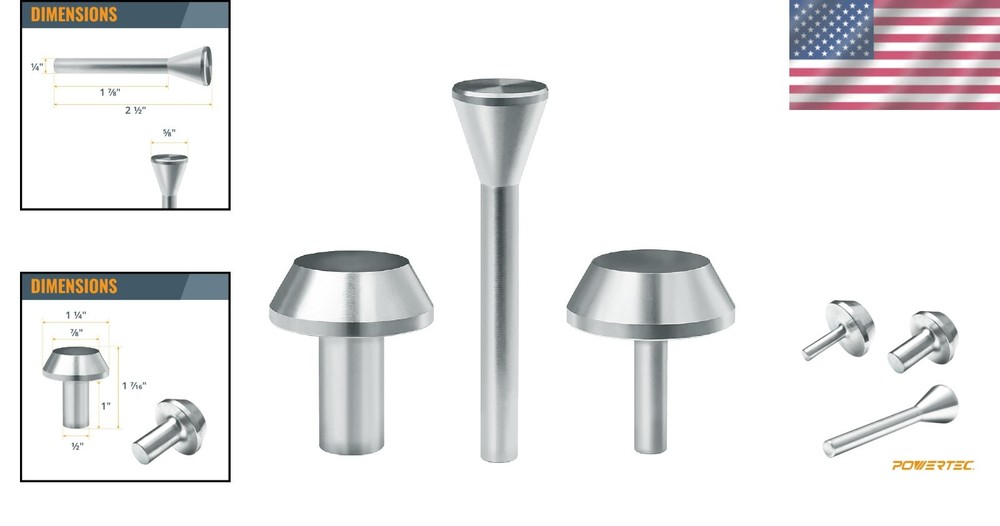 Versatile Router Subbase Centering Kit - 3pc Pin Set, High Precision Woodworking