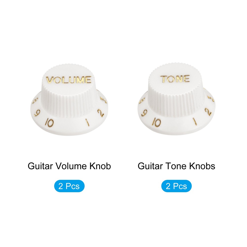 Speed Control Knobs 2Volume 2Tone White with Gold Characters 2Set
