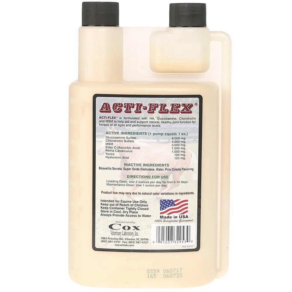 Cox Veterinary Acti-Flex Joint Compound Liquid Quart Horse Supplement 32 Day