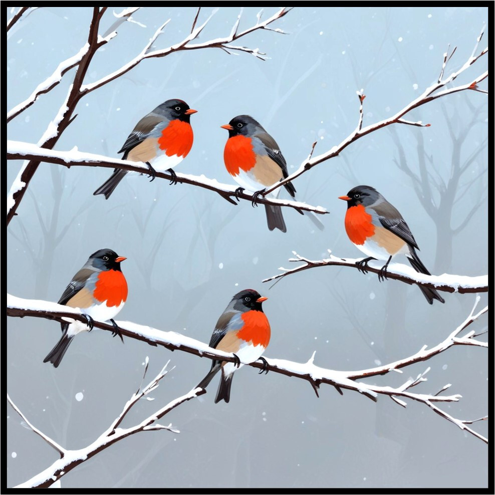 30 Custom Winter Birds Special Personalized Address Labels