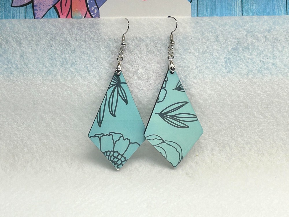 Blue Sublimation Dangle Earrings