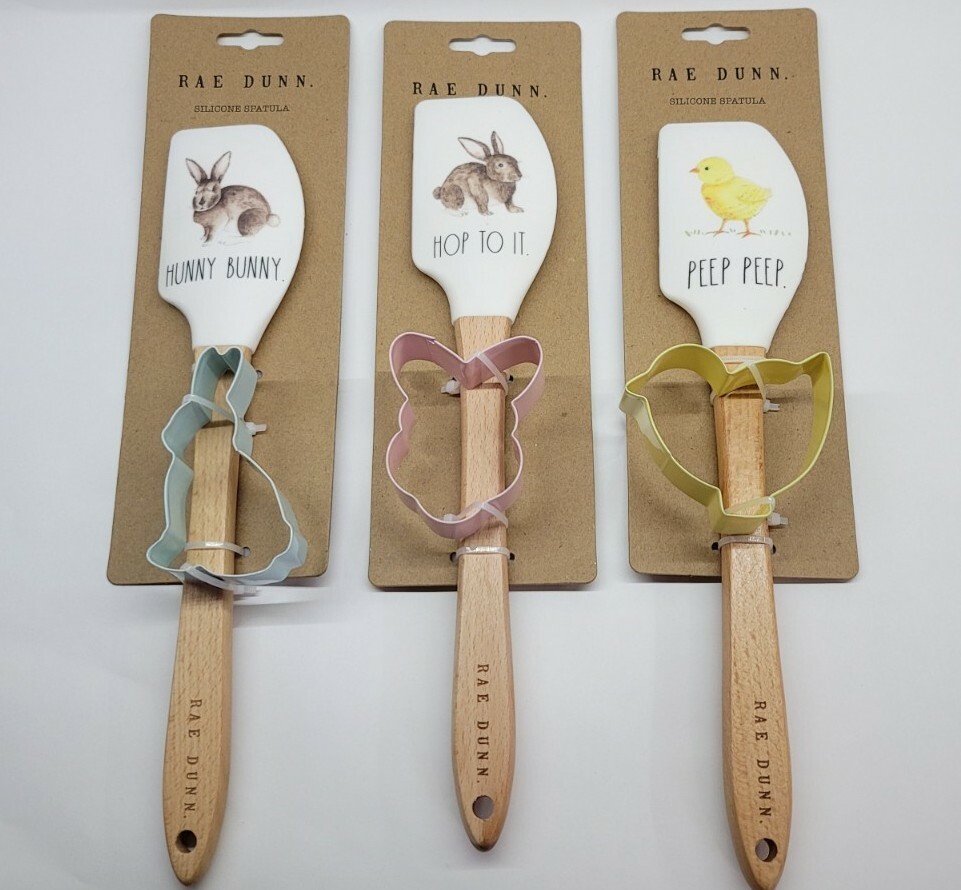 Rae Dunn Easter Spatula Cookie Cutter Set Gift NEW