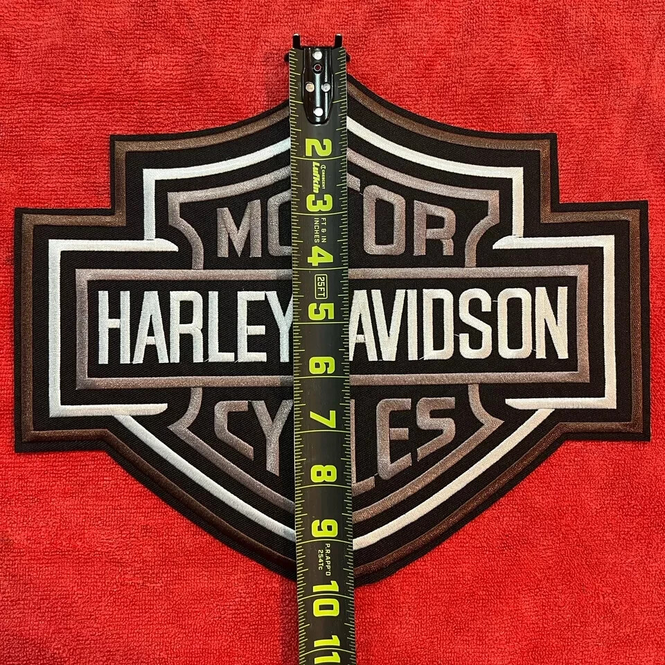🔥HUGE Harley Davidson HD Bar & Shield BACK Embroidered Patch 12” Motorcycle MC