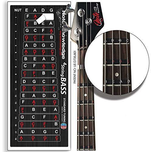 Bass Guitar Fretboard Note Map Decals/Stickers for Learning Notes, Chords &