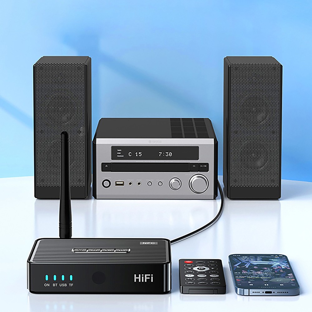 3in1 Bluetooth 5.1 Receiver Wireless NFC to RCA Stereo Audio Amplifier Adapter