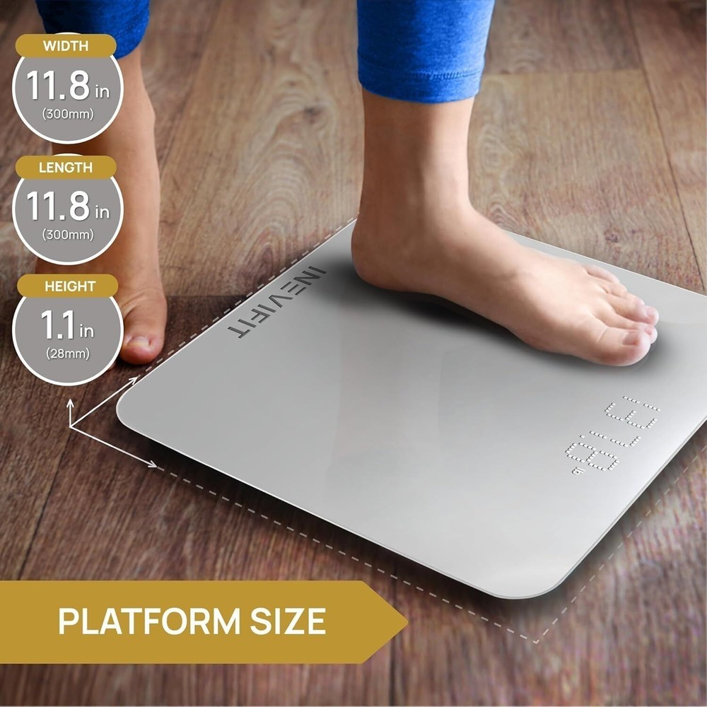 Bathroom Scale Highly Accurate Digital Bathroom Body Scale Includes Batteries