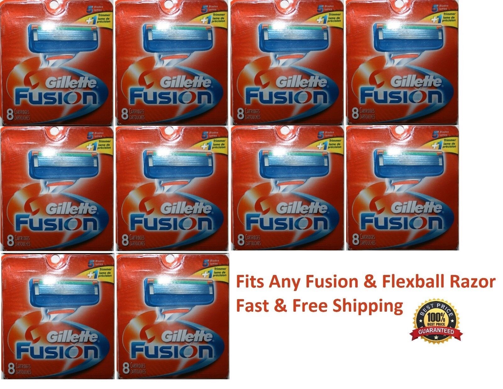 Gillette Fusion 5 Manual Men's Razor Blades Refills Cartridges 1 4 8 16 32 64 80