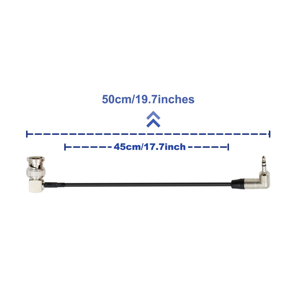 Tentacle 3.5mm Double Right Angle TRS to BNC Timecode Cable Audio SYNC 0-Delay