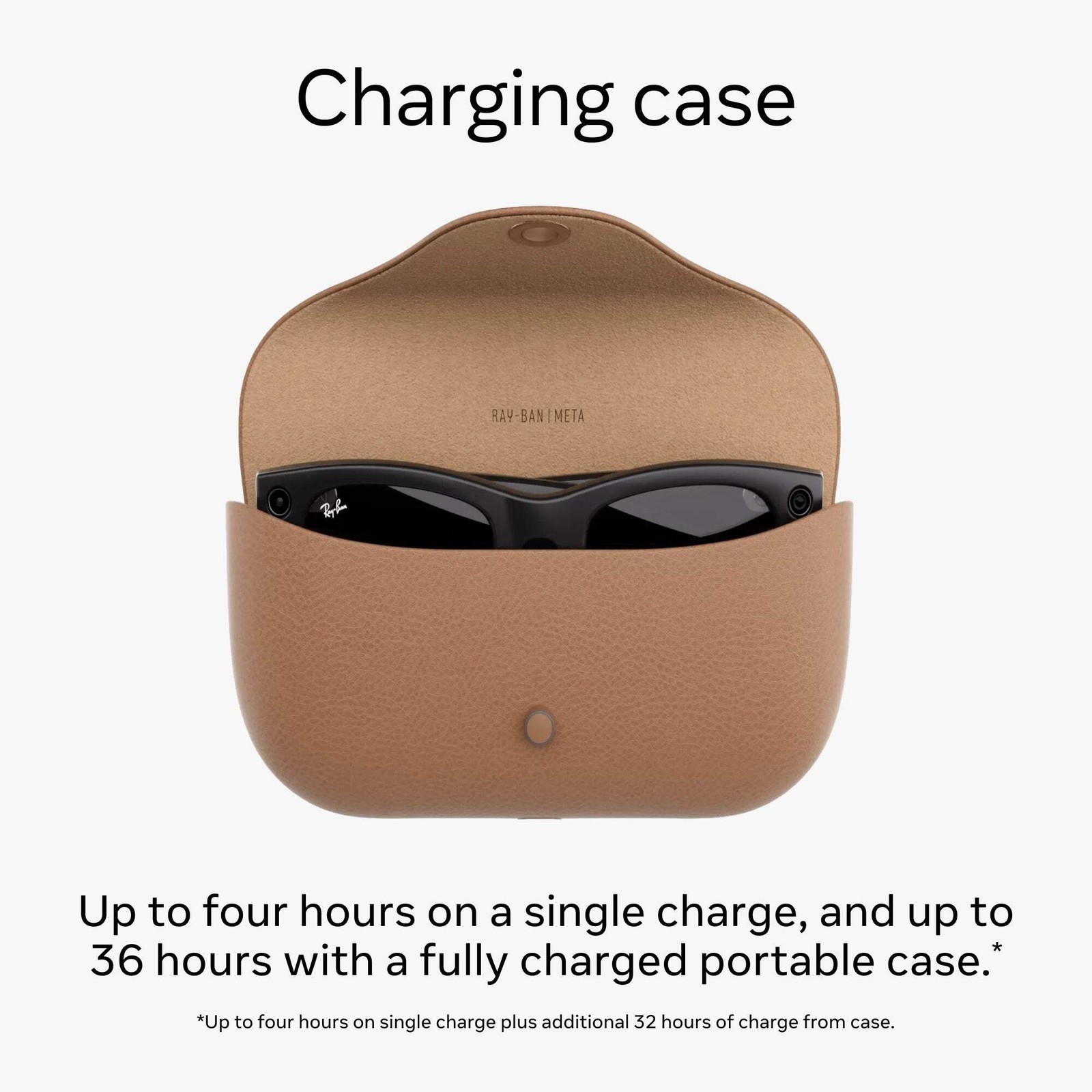 Ray-Ban Meta Wayfarer (Refurbished), Shiny Caramel Transparent / Brown, Large, H