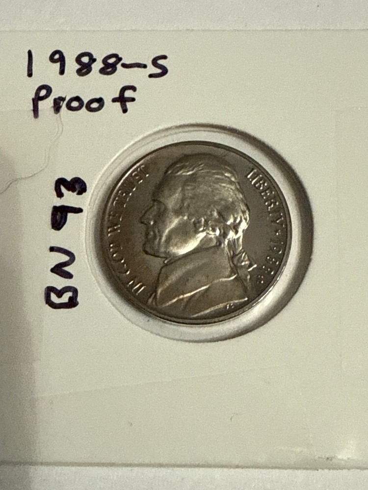 1988 S Jefferson Nickel Proof