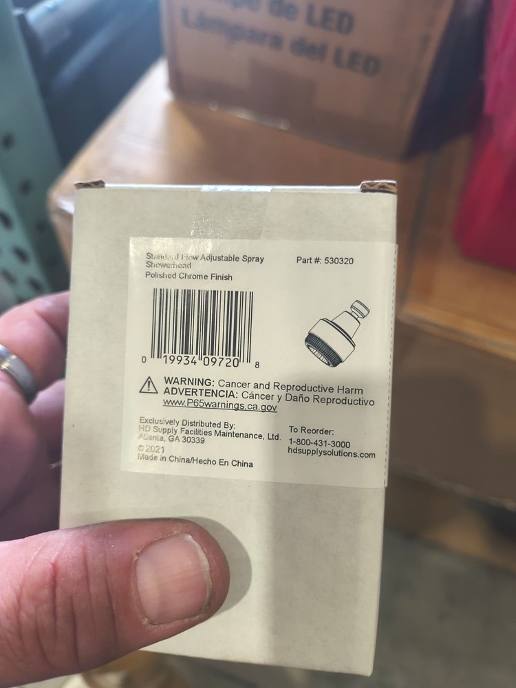 Chrome Adjustable Spray Showerhead, 2.5 Gpm, White Face, Chrome