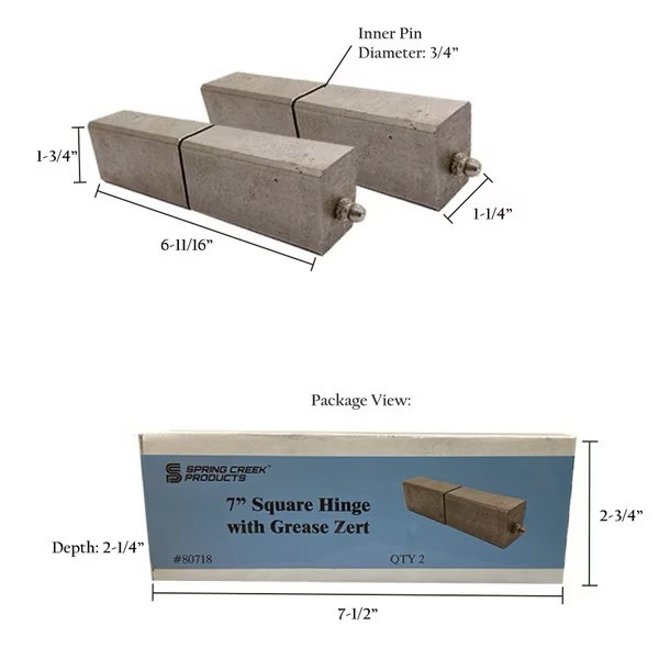 7 Weld On Block Hinge Set