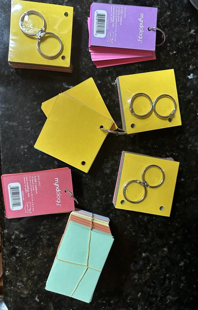 Bright Colors Ring Notes Great Flash Cards