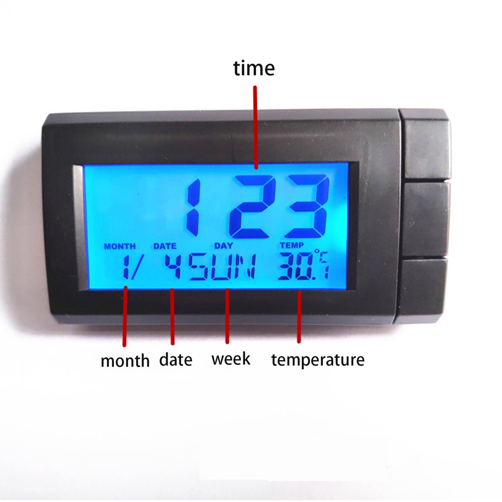 2× Mini Digital LCD Table Auto Car Dashboard Desk Date Time Small Clock