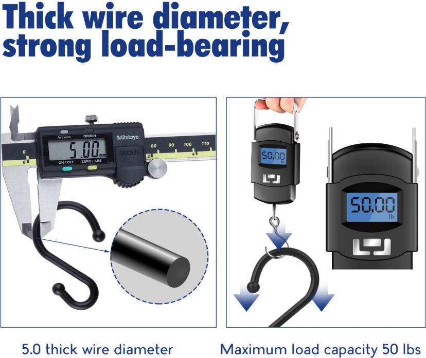 12 Ganchos S Metal Negro Antióxido para Cortina y Cocina, Nuevo