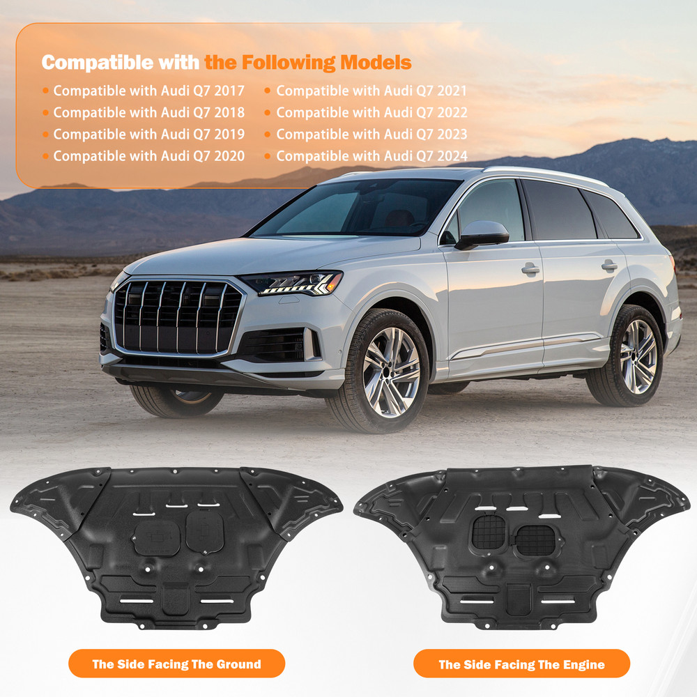 Splash Guard Fit For 2017-2024 Audi Q7 Under Engine Shield Cover Engine