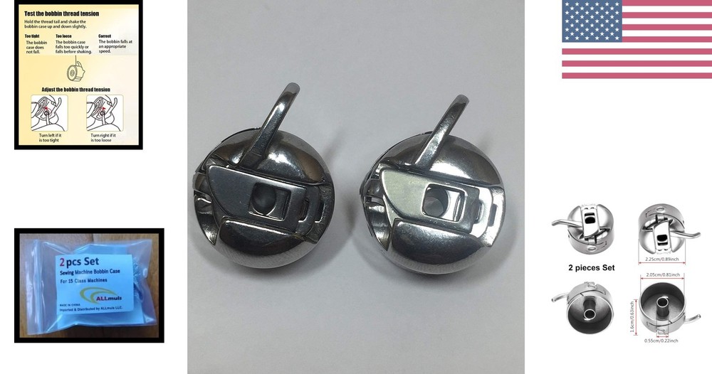 Lightweight Bobbin Case 2-Pack for 15 Class Sewing Machines - Easy to Use