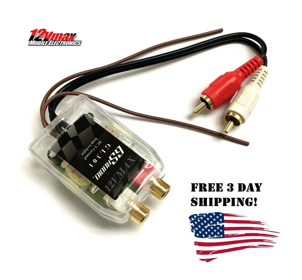 1 RCA Ground Loop Isolator Noise Audio Filter for Car Stereo EQ Amplifier