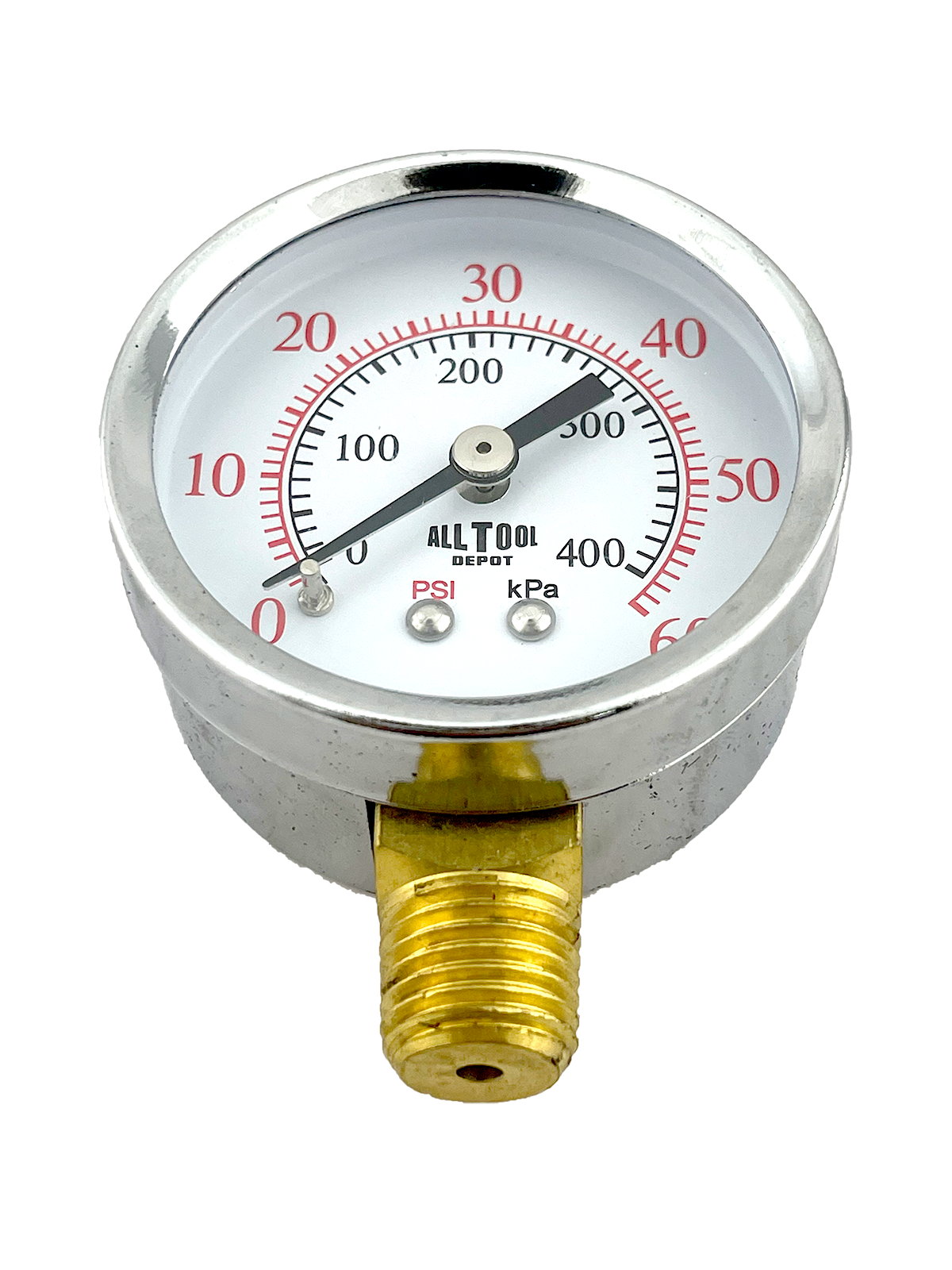 Air Pressure Gauge 2" Dial Side Mount 1/4"NPT - 0 to 60PSI