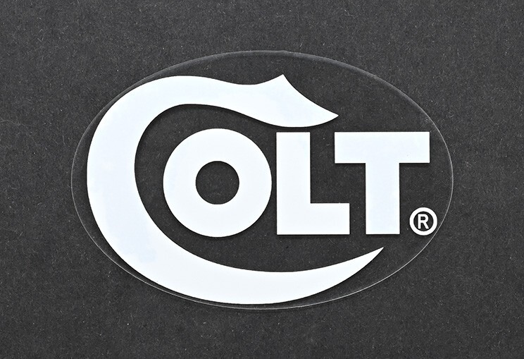 Colt Firearms Serpentine Logo Sticker. White On Clear. Python. Brand New