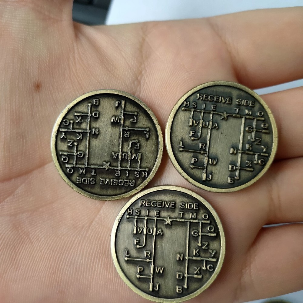 3pcs CW Morse Code Decoder Chart Medal Coin Morse Commemorative Coin Gift Prize